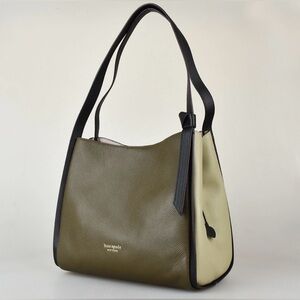 Kate Spade Knott Duck Green Large Pebbled Leather Shoulder Bag